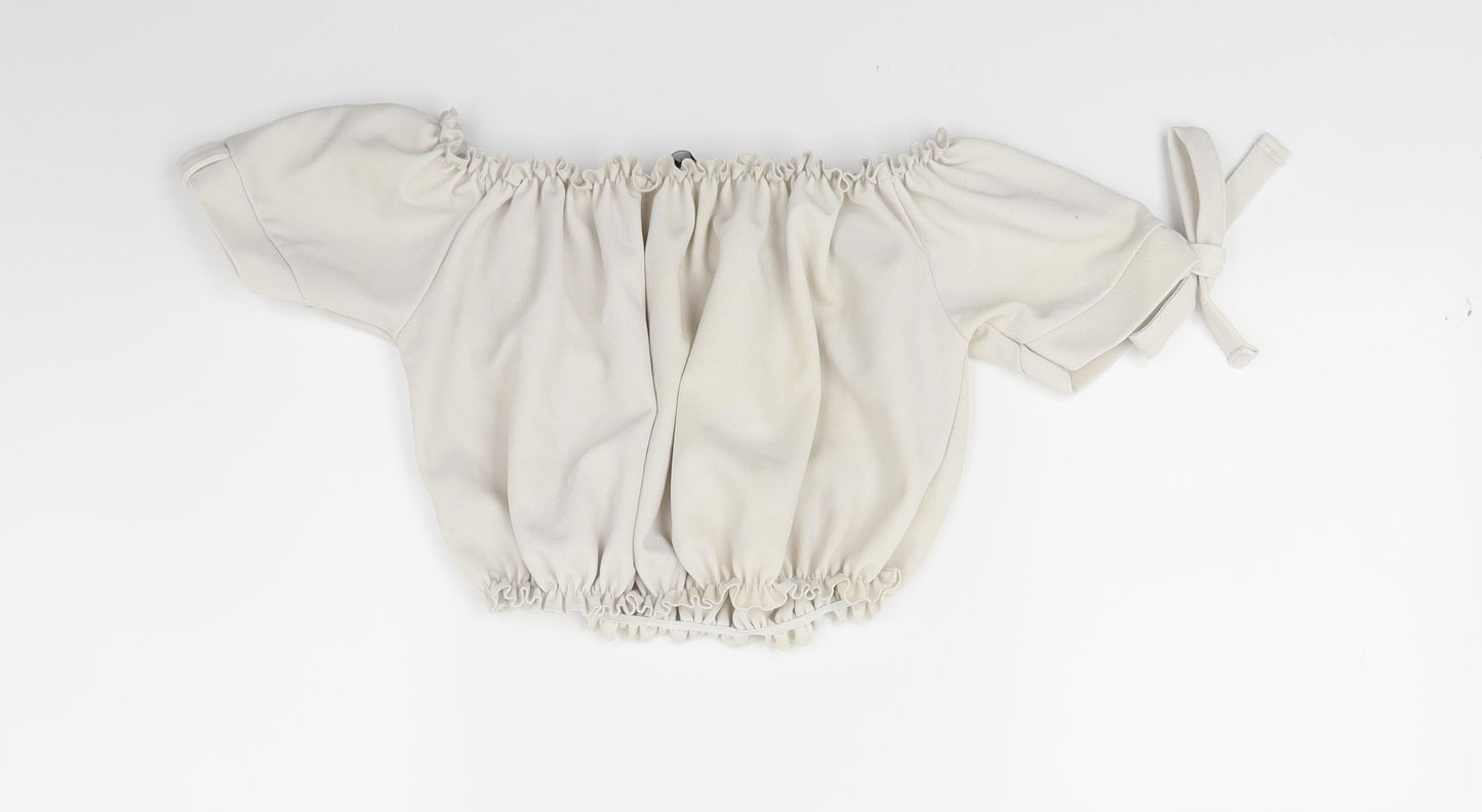 New Look Womens Beige   Cropped Blouse Size 6