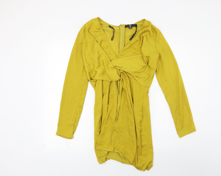Missguided Womens Yellow A-Line Size 8