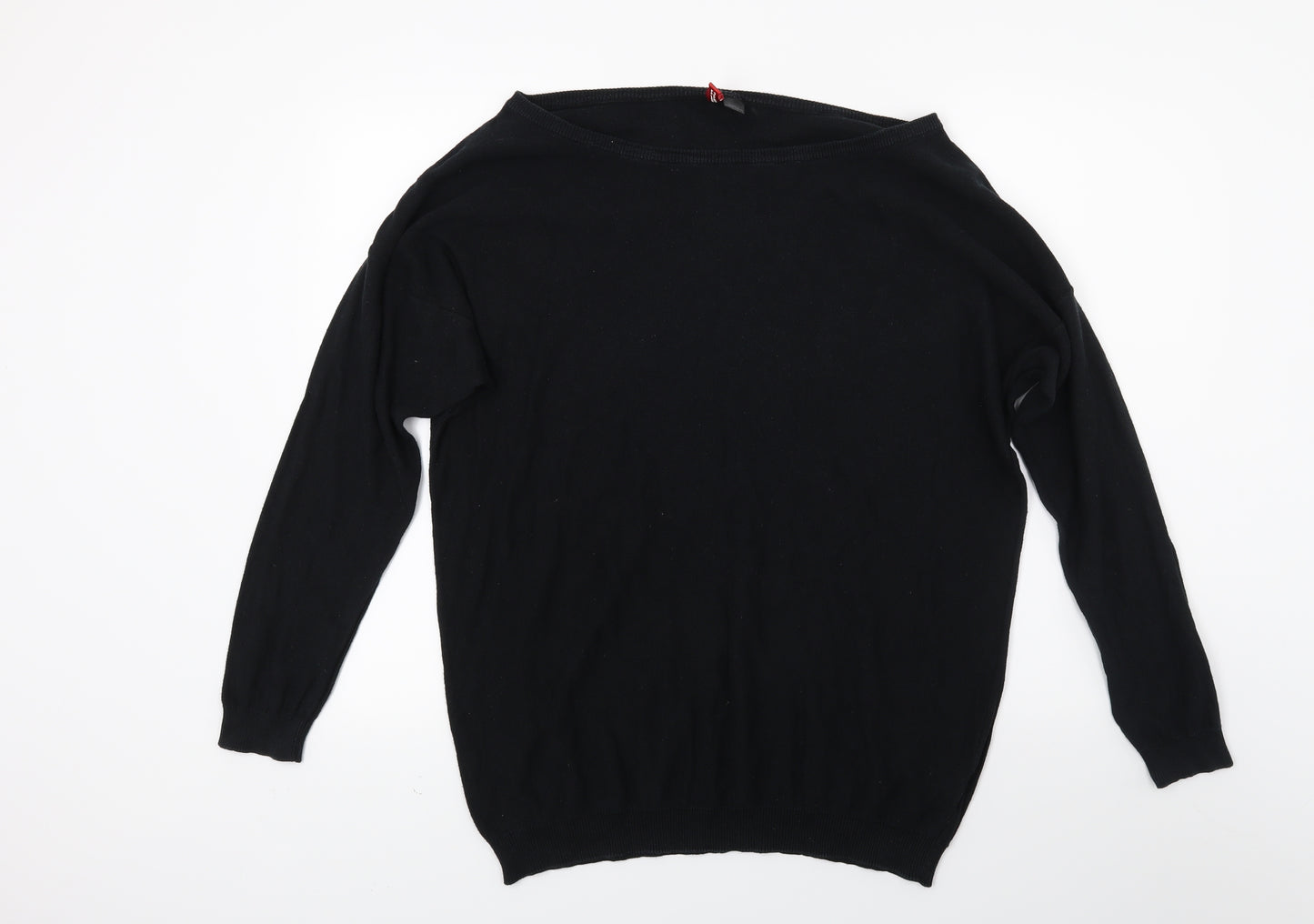 H&M Womens Black  Knit Pullover Jumper Size 12