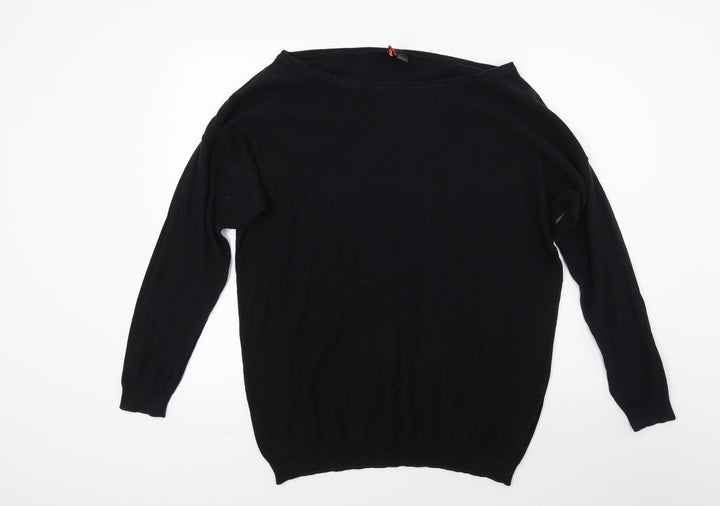H&M Womens Black  Knit Pullover Jumper Size 12