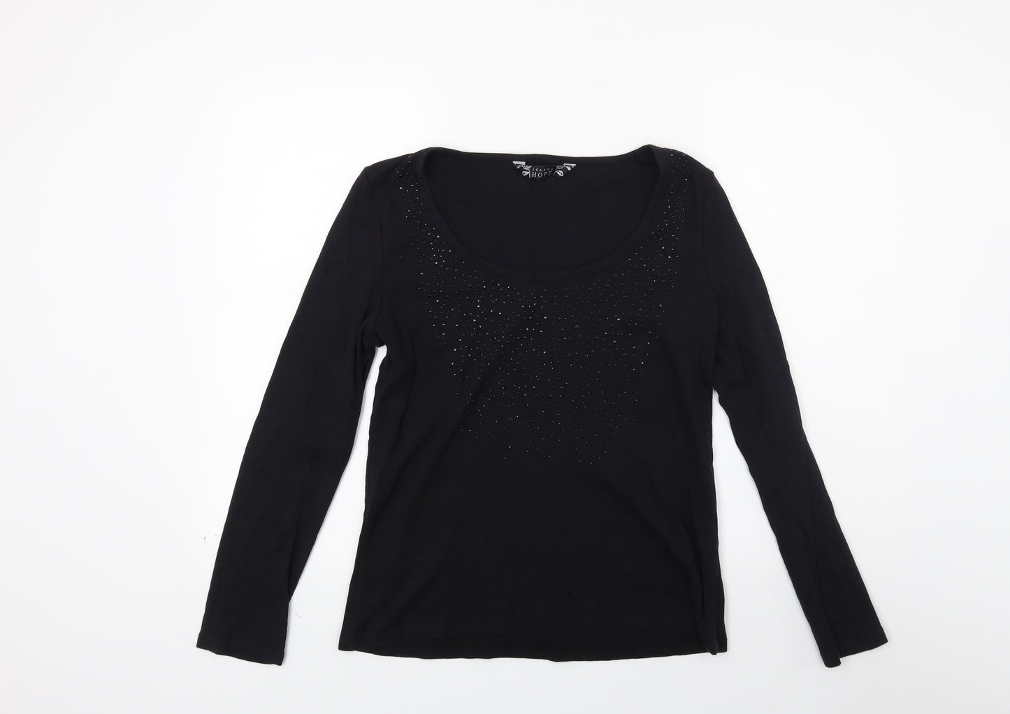 Joann hope Womens Black  Knit Pullover Jumper Size 14