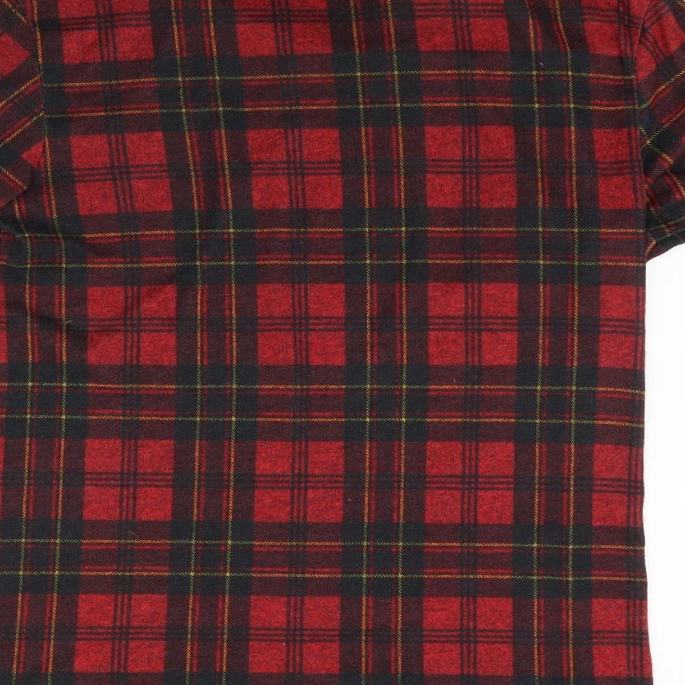 River Island Womens Red Check  Tunic T-Shirt Size S
