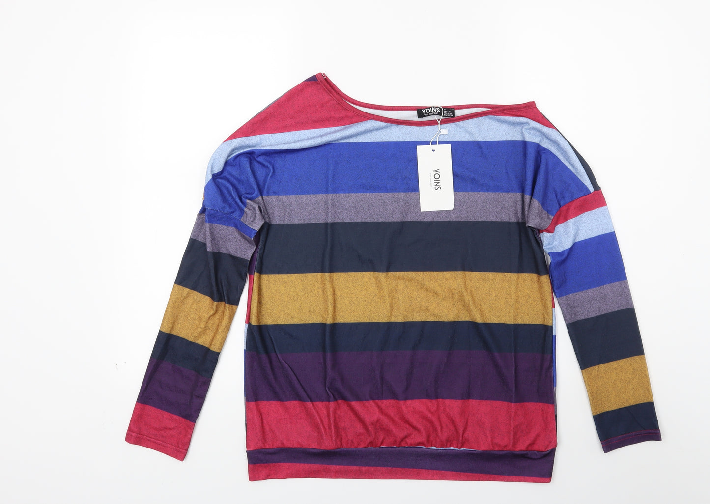 Yoins Womens Multicoloured Striped  Pullover Jumper Size 8