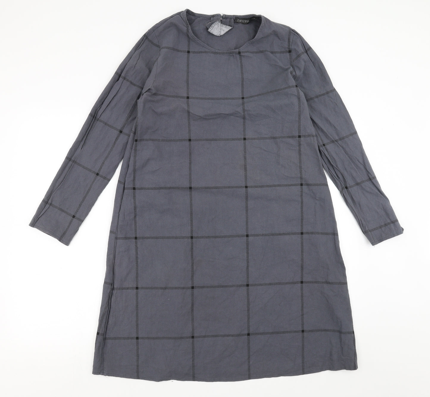 Zanzea Womens Grey Check  Shift  Size S