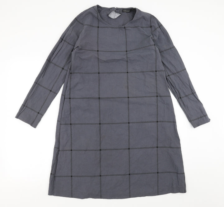 Zanzea Womens Grey Check  Shift  Size S