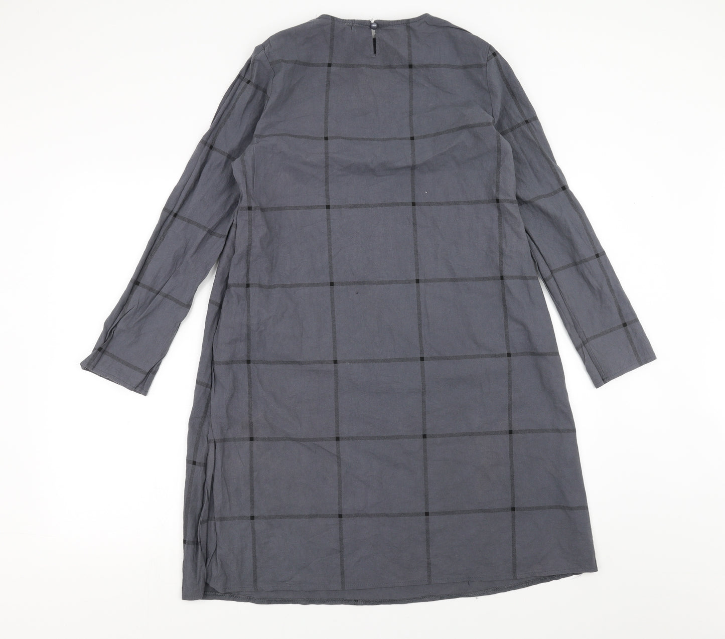 Zanzea Womens Grey Check  Shift  Size S