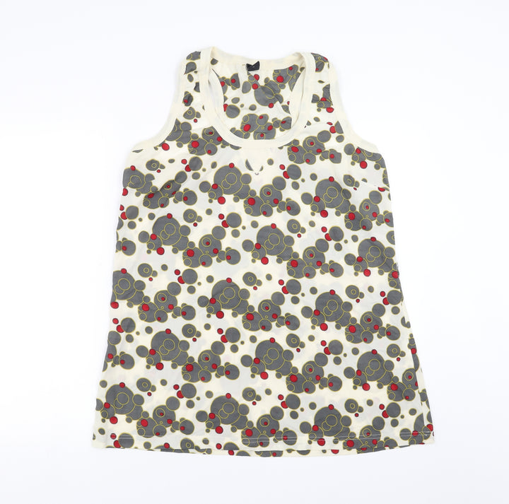 VERO MODA Womens Beige Geometric  Basic Tank Size XL