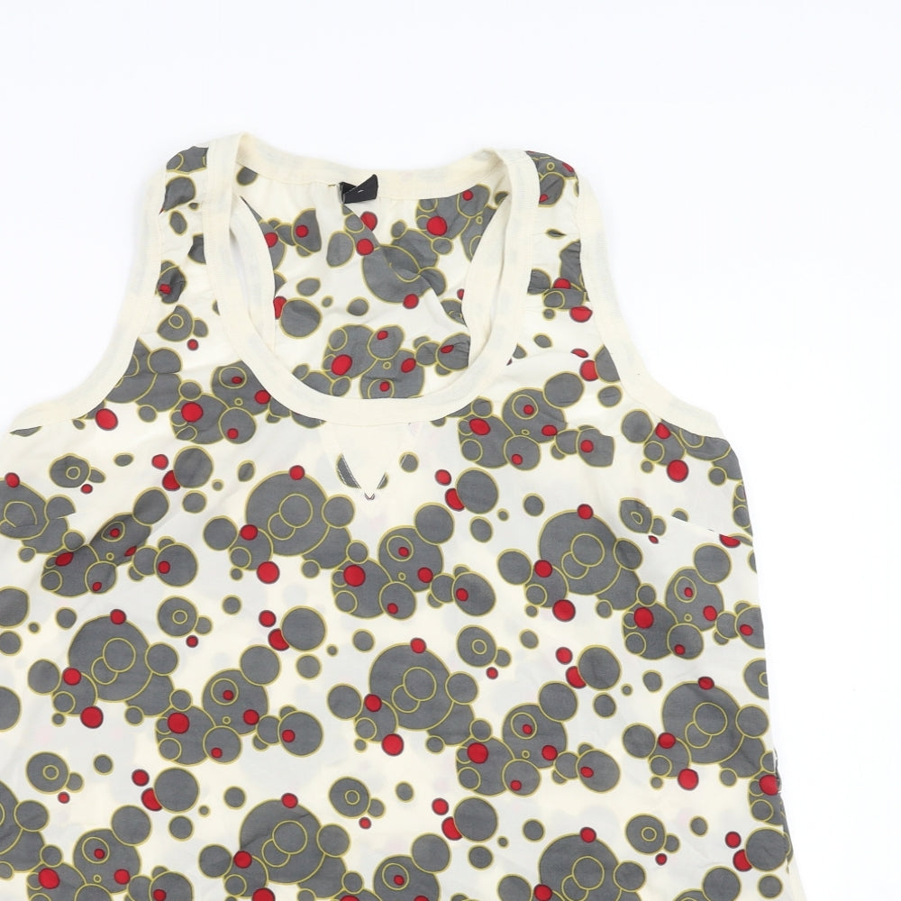 VERO MODA Womens Beige Geometric  Basic Tank Size XL