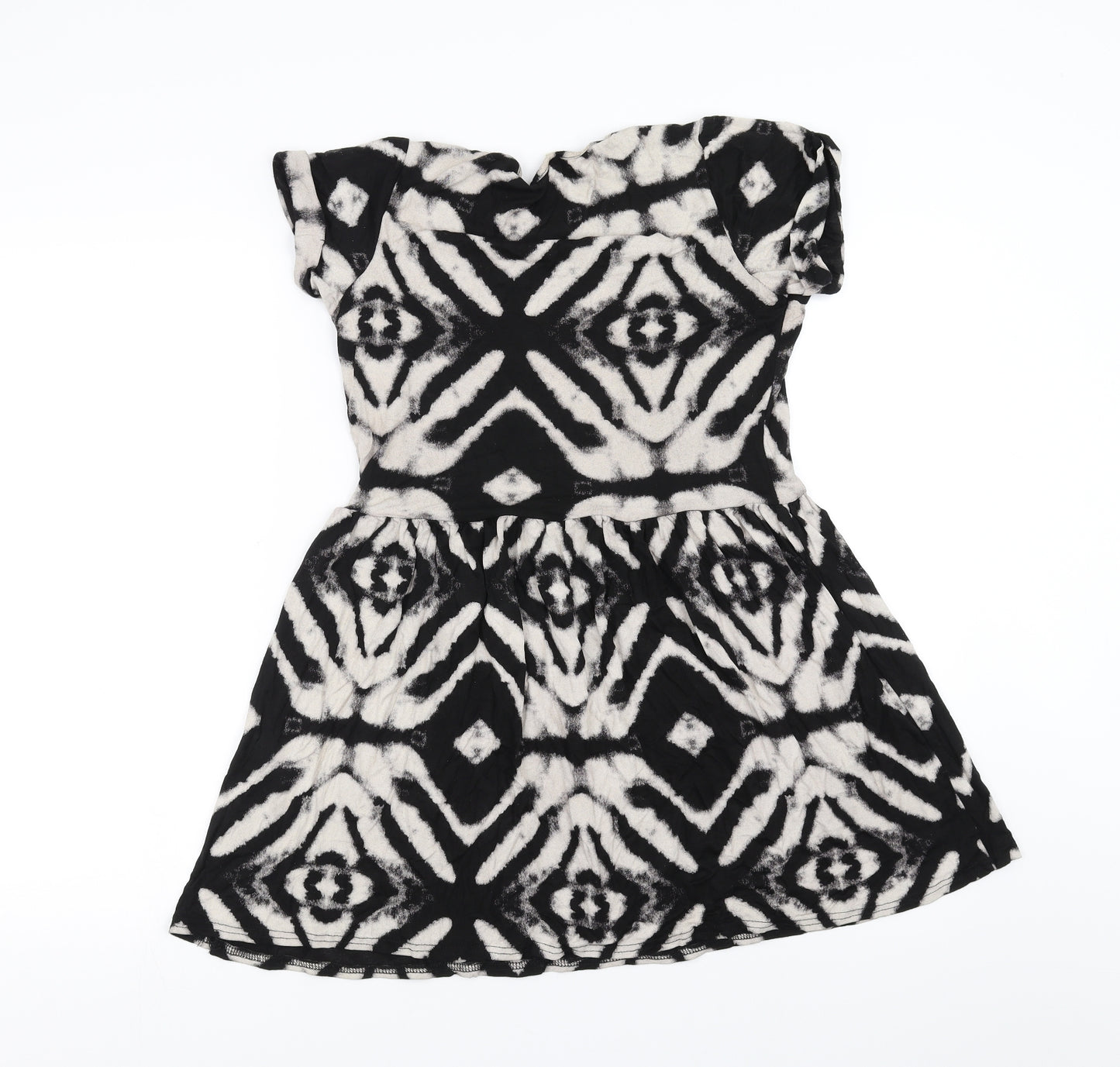 Blue Vanilla Womens Black Geometric  T-Shirt Dress  Size L