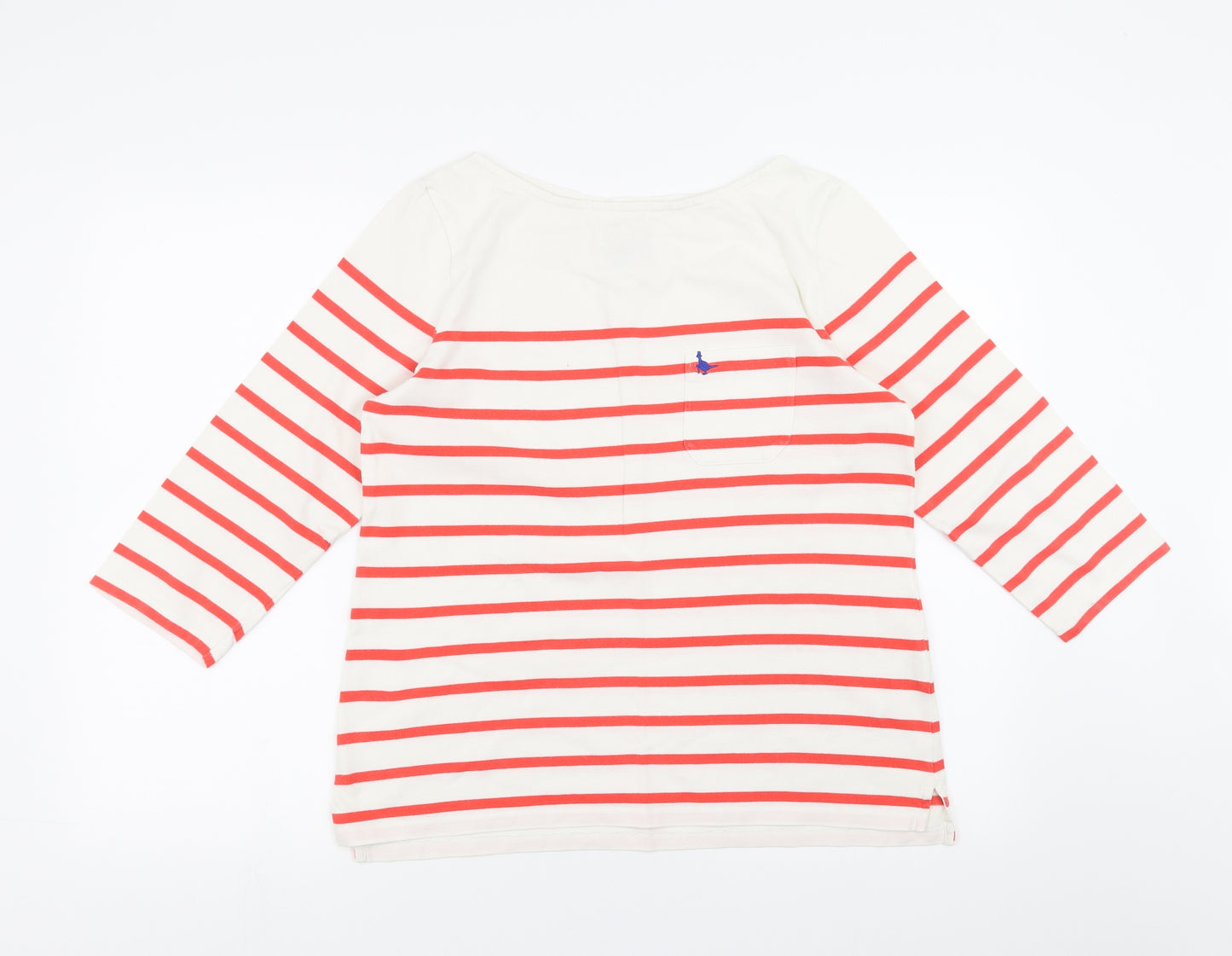Jack Wills Womens White Striped  Basic T-Shirt Size 12