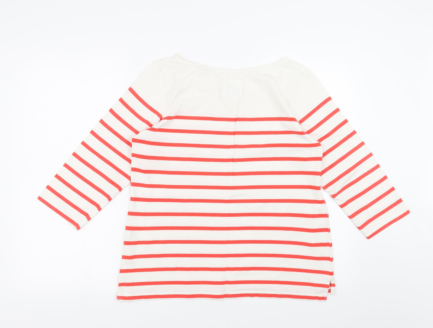 Jack Wills Womens White Striped  Basic T-Shirt Size 12