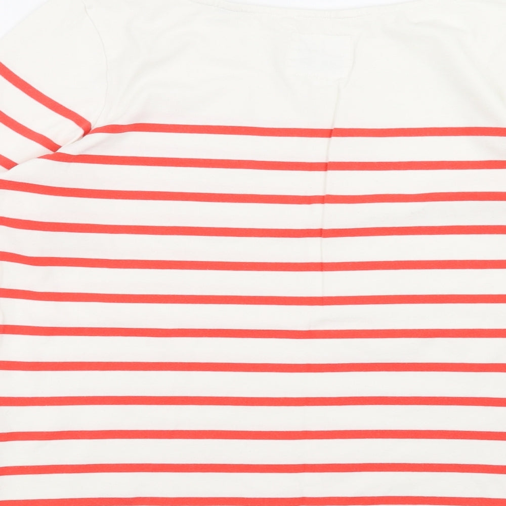 Jack Wills Womens White Striped  Basic T-Shirt Size 12