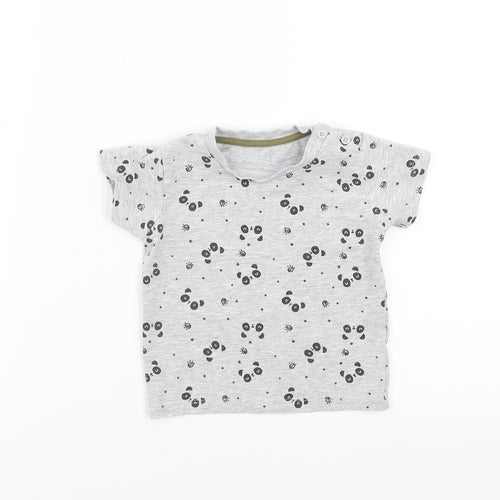Matalan Baby Green   Basic T-Shirt Size 9-12 Months  - panda faces