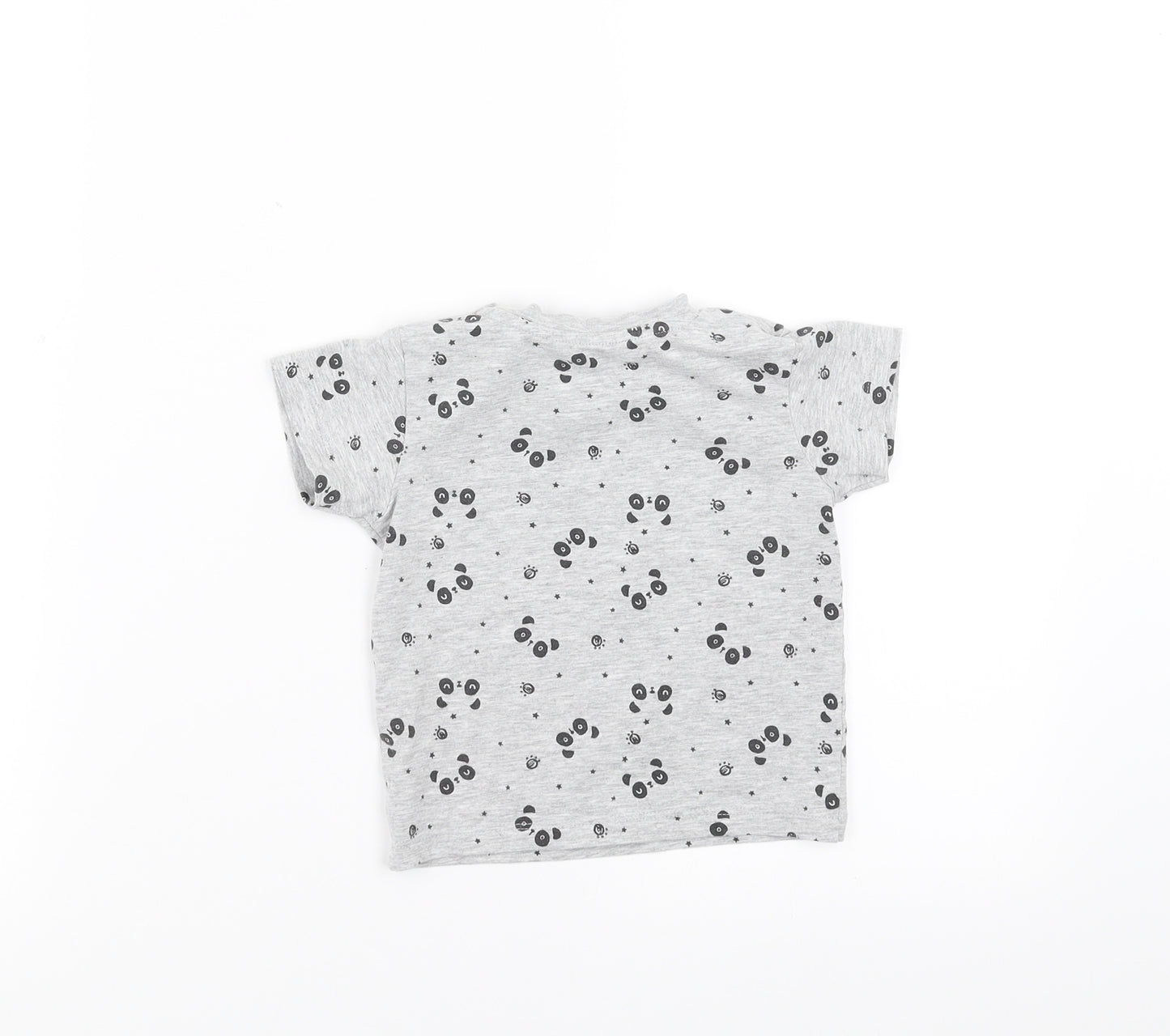 Matalan Baby Green   Basic T-Shirt Size 9-12 Months  - panda faces
