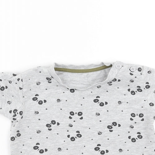 Matalan Baby Green   Basic T-Shirt Size 9-12 Months  - panda faces