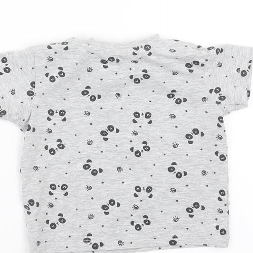Matalan Baby Green   Basic T-Shirt Size 9-12 Months  - panda faces