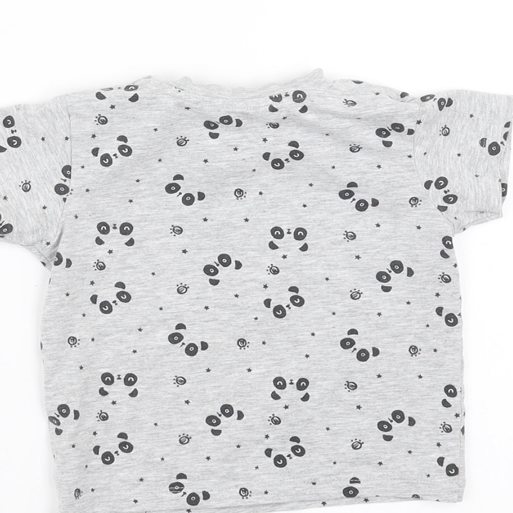 Matalan Baby Green   Basic T-Shirt Size 9-12 Months  - panda faces