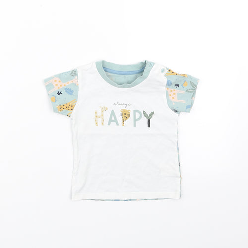 Matalan Baby Green   Basic T-Shirt Size 6-9 Months  - animals