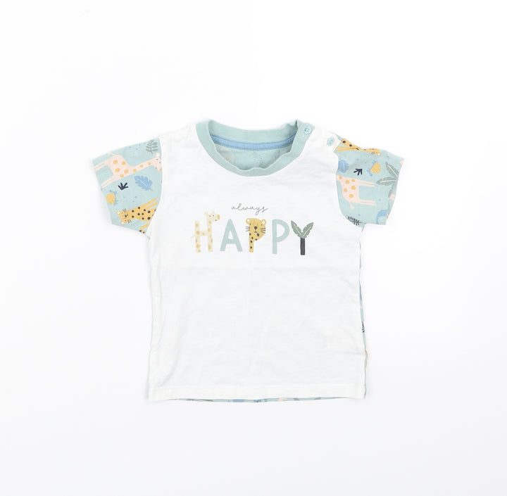 Matalan Baby Green Basic T-Shirt Size 6-9 Months - animals
