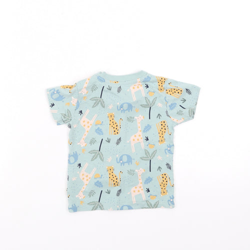 Matalan Baby Green   Basic T-Shirt Size 6-9 Months  - animals