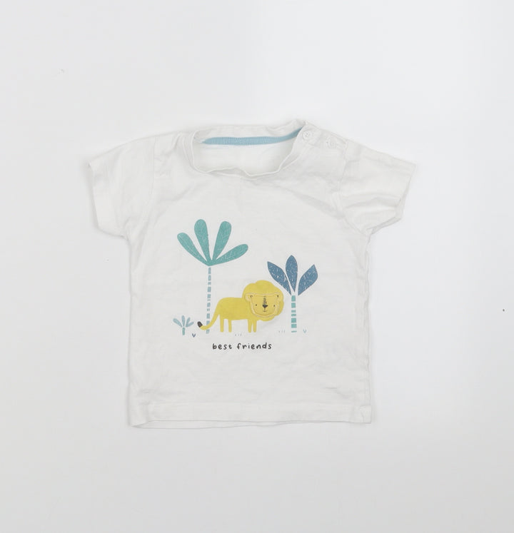 Matalan Baby White Basic T-Shirt Size 9-12 Months - best friends