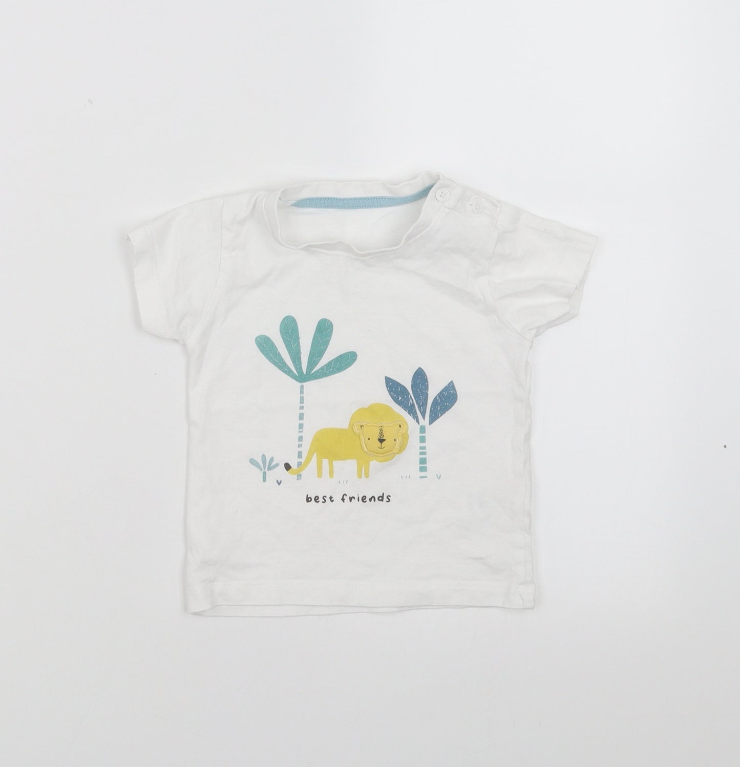 Matalan Baby White   Basic T-Shirt Size 9-12 Months  - best friends