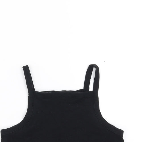 Zara Girls Black   Camisole T-Shirt Size 10 Years  - cropped