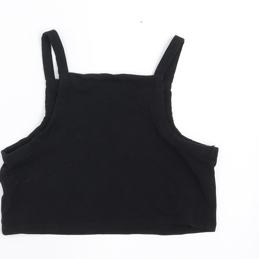 Zara Girls Black   Camisole T-Shirt Size 10 Years  - cropped