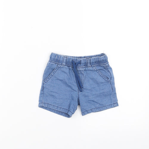 F&F Baby Blue Striped  Cropped Trousers Size 6-9 Months  - shorts