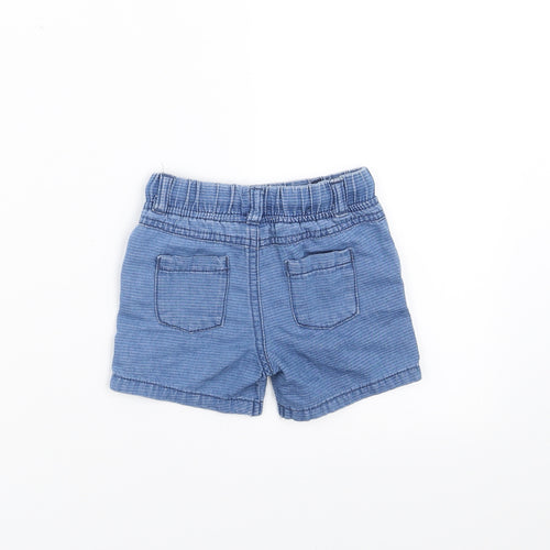 F&F Baby Blue Striped  Cropped Trousers Size 6-9 Months  - shorts