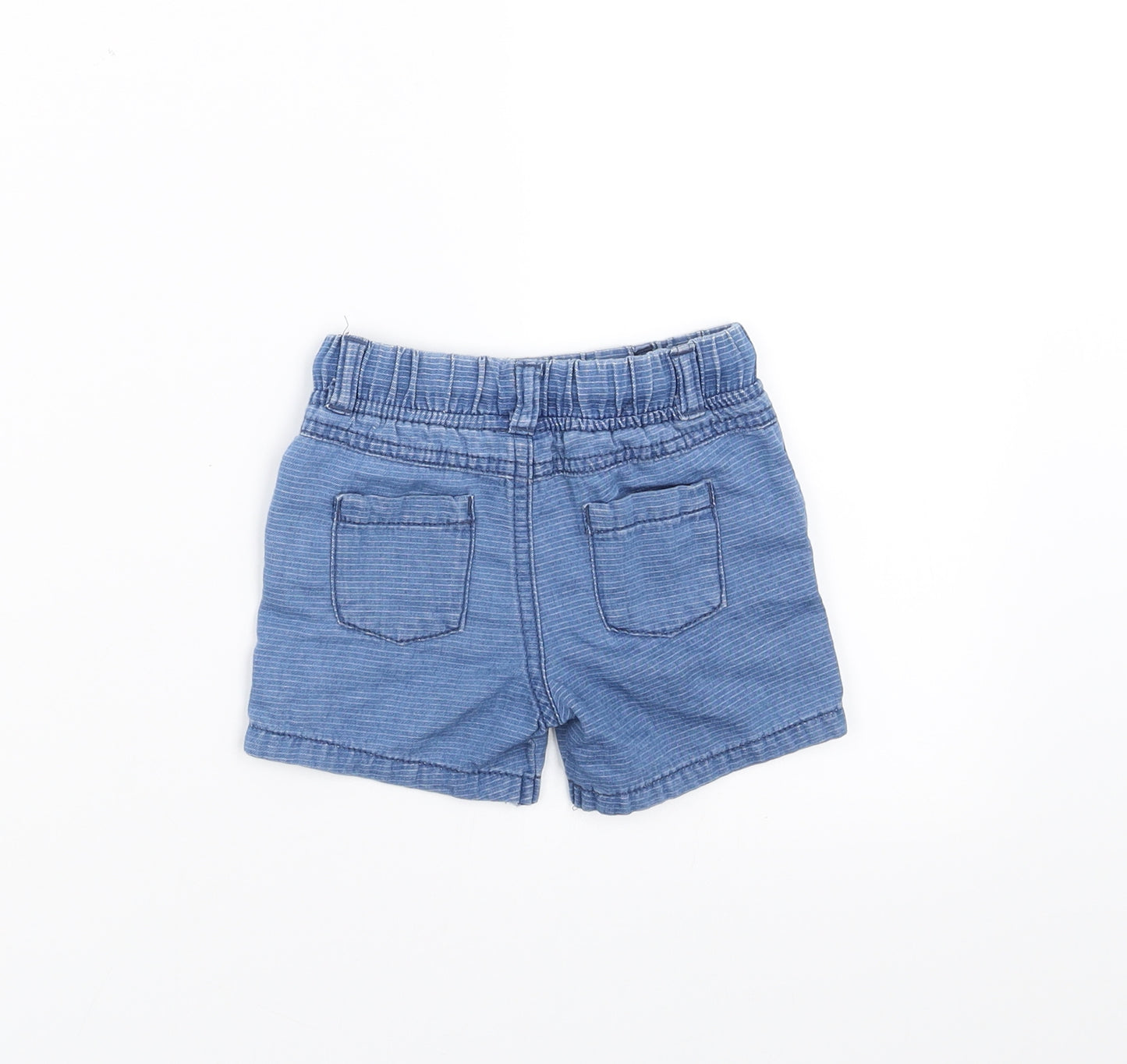 F&F Baby Blue Striped  Cropped Trousers Size 6-9 Months  - shorts
