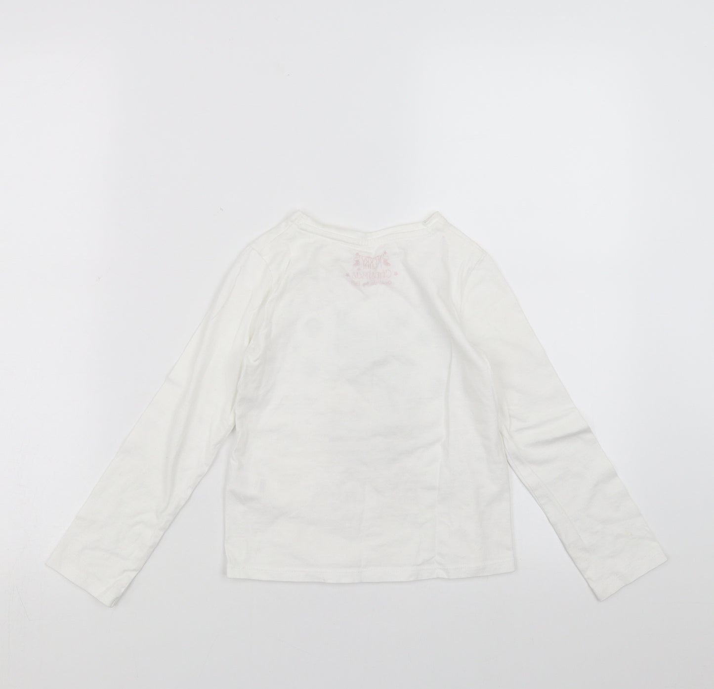 F&F Girls White   Basic T-Shirt Size 6-7 Years  - christmas