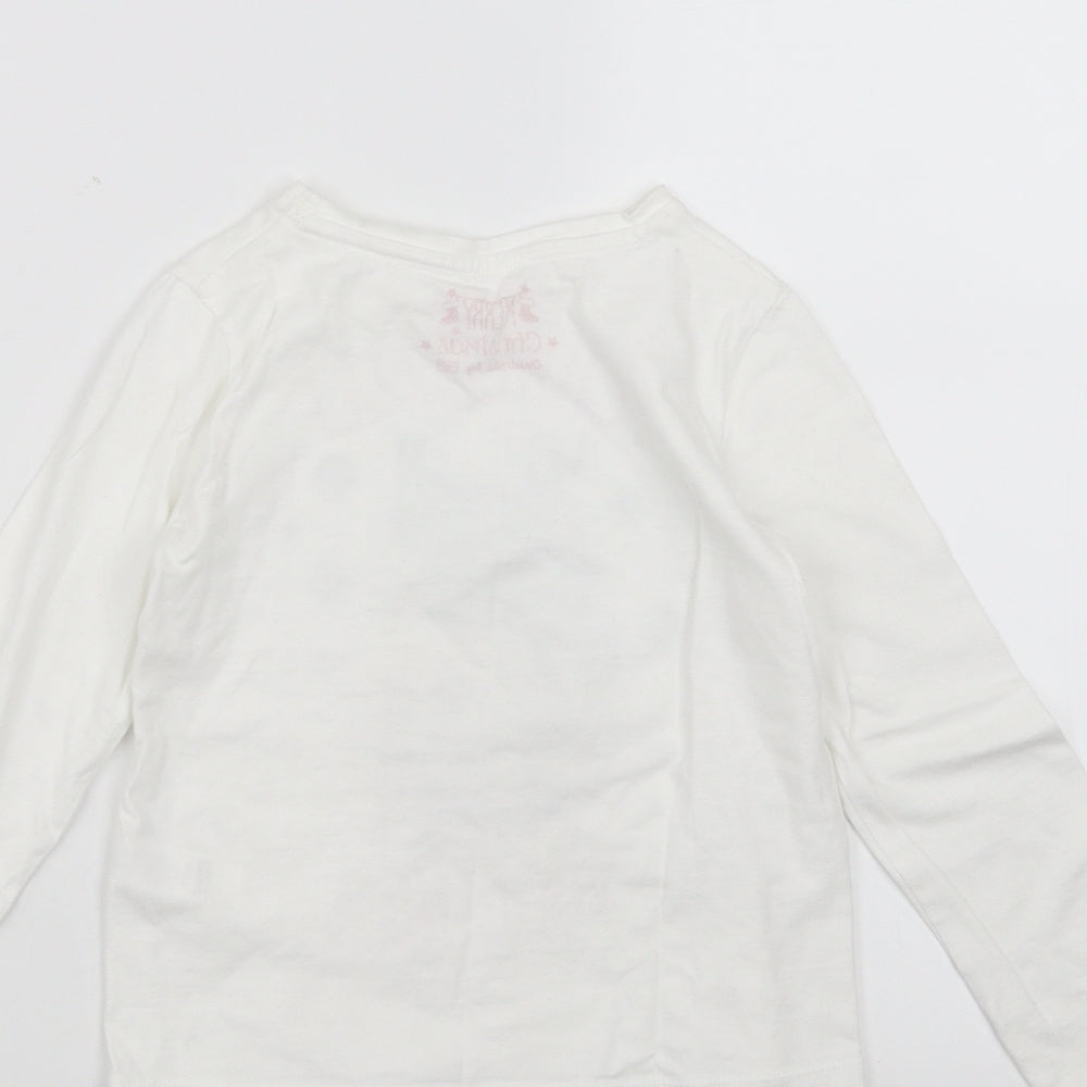 F&F Girls White   Basic T-Shirt Size 6-7 Years  - christmas