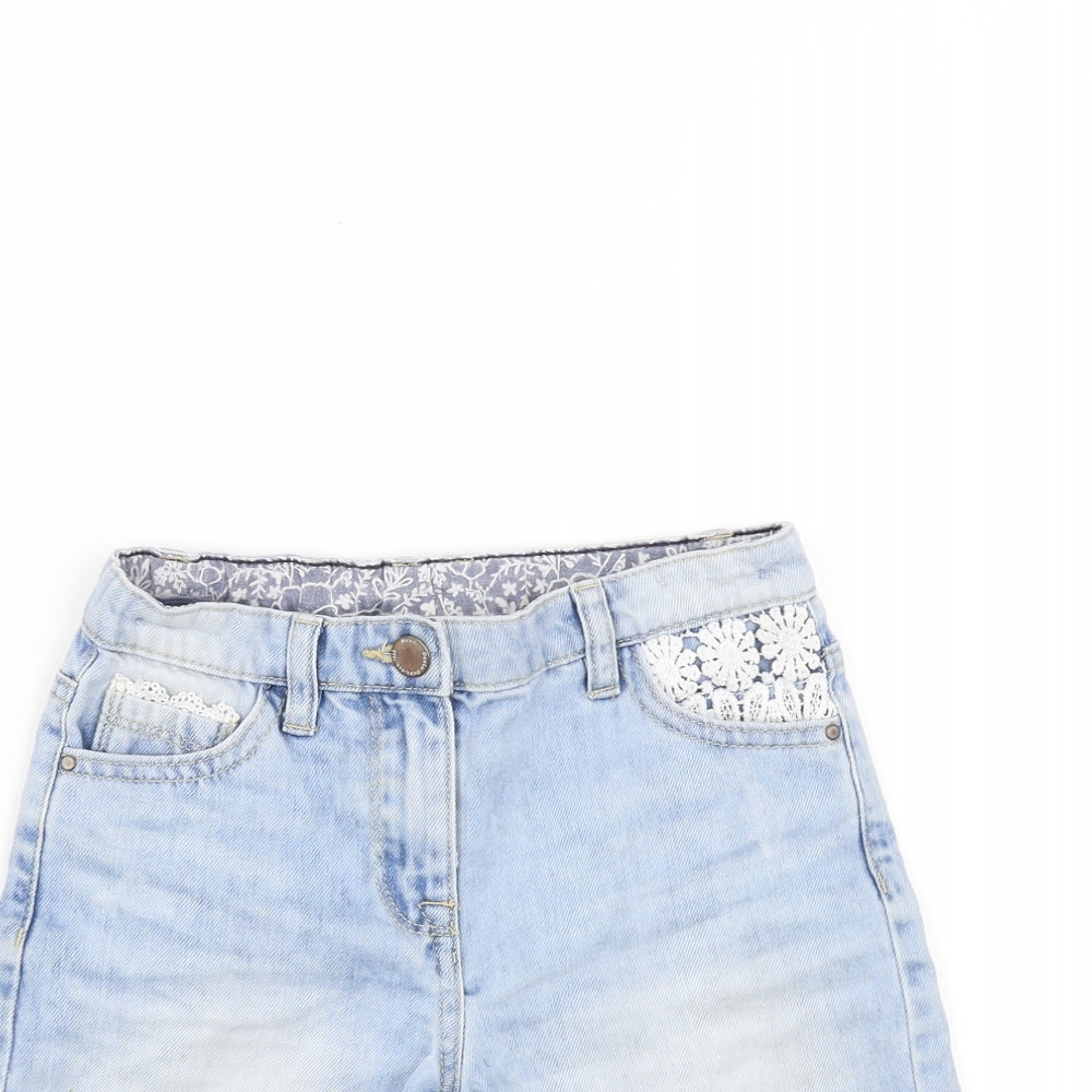NEXT Girls Blue  Denim Hot Pants Shorts Size 7 Years