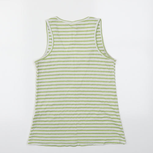 spot  Womens Green Striped  Basic T-Shirt Size 10
