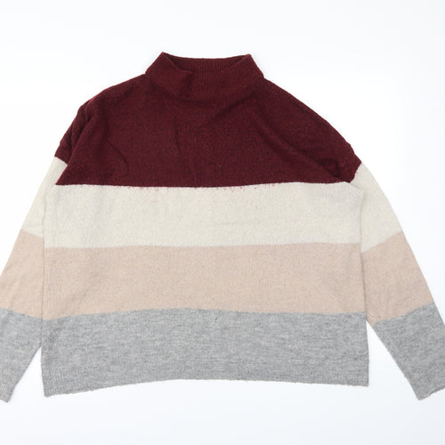 Brave Soul Womens Multicoloured Striped  Pullover Jumper Size M
