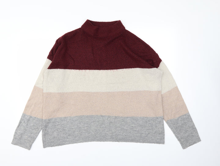 Brave Soul Womens Multicoloured Striped Pullover Jumper Size M