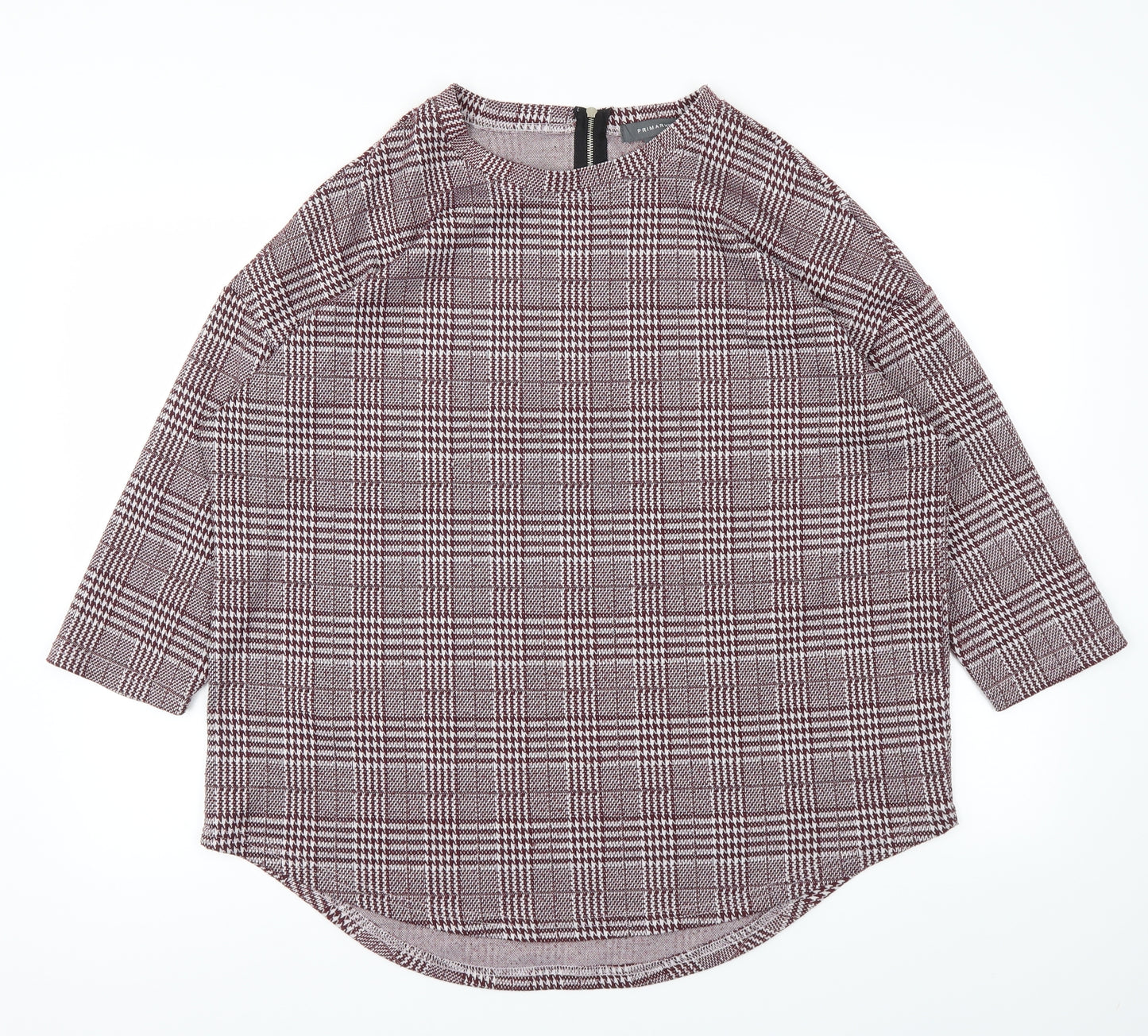 Primark Womens Red Check  Pullover Jumper Size M