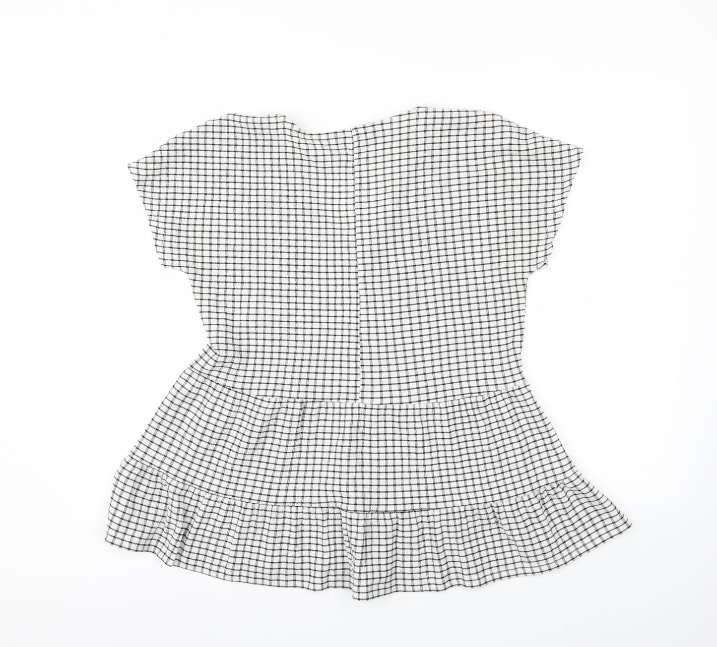 F&F Womens Black Check  Basic T-Shirt Size 6