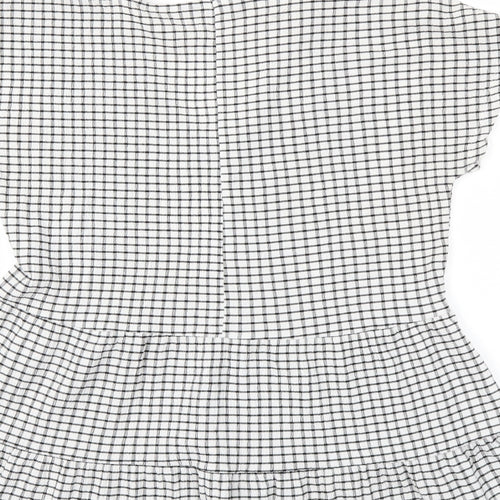 F&F Womens Black Check  Basic T-Shirt Size 6
