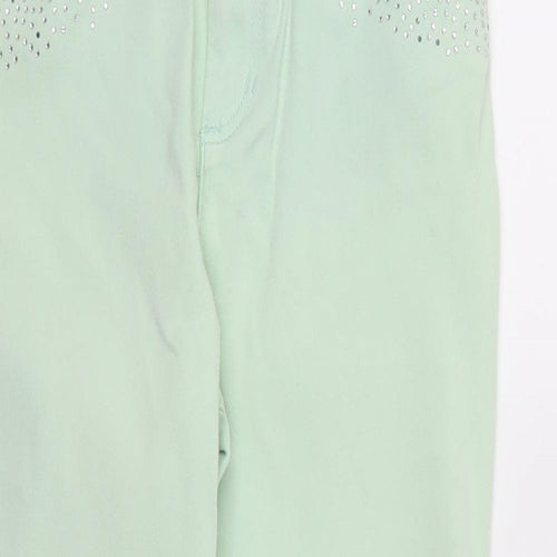 M&S Womens Green   Capri Jeans Size 10 L23 in