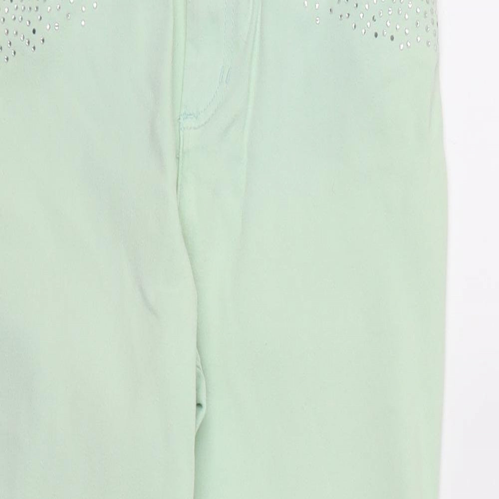M&S Womens Green   Capri Jeans Size 10 L23 in