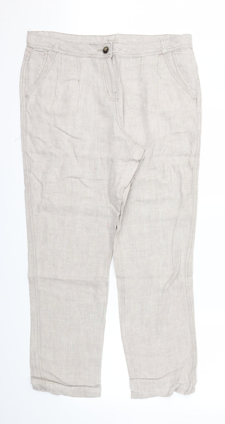 Moda Womens Beige   Trousers  Size 14 L30 in