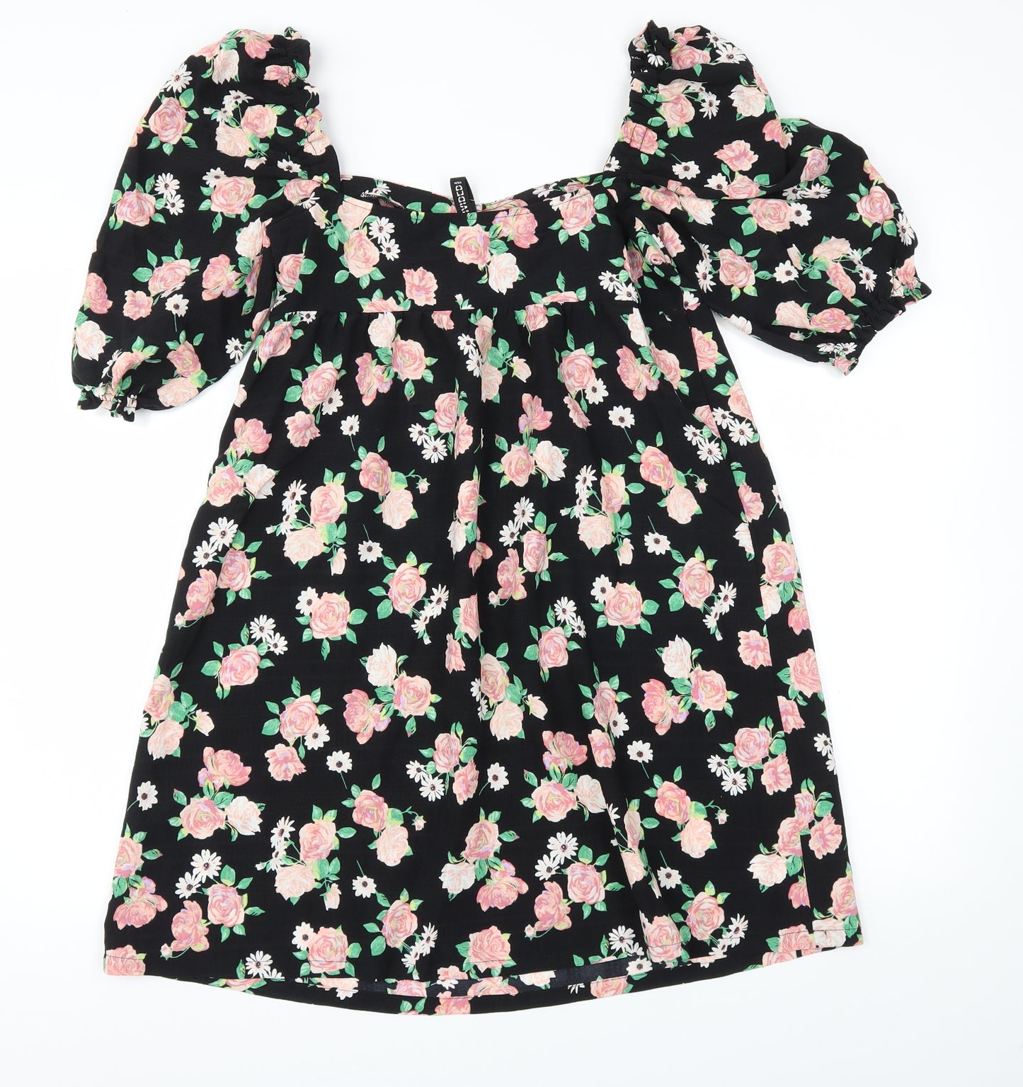 H&M Womens Black Floral  Fit & Flare  Size 10