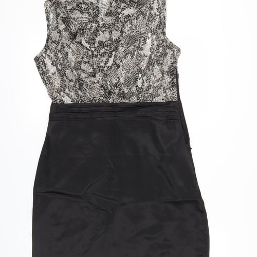 Dorothy Perkins Womens Black Animal Print  Fit & Flare  Size 12