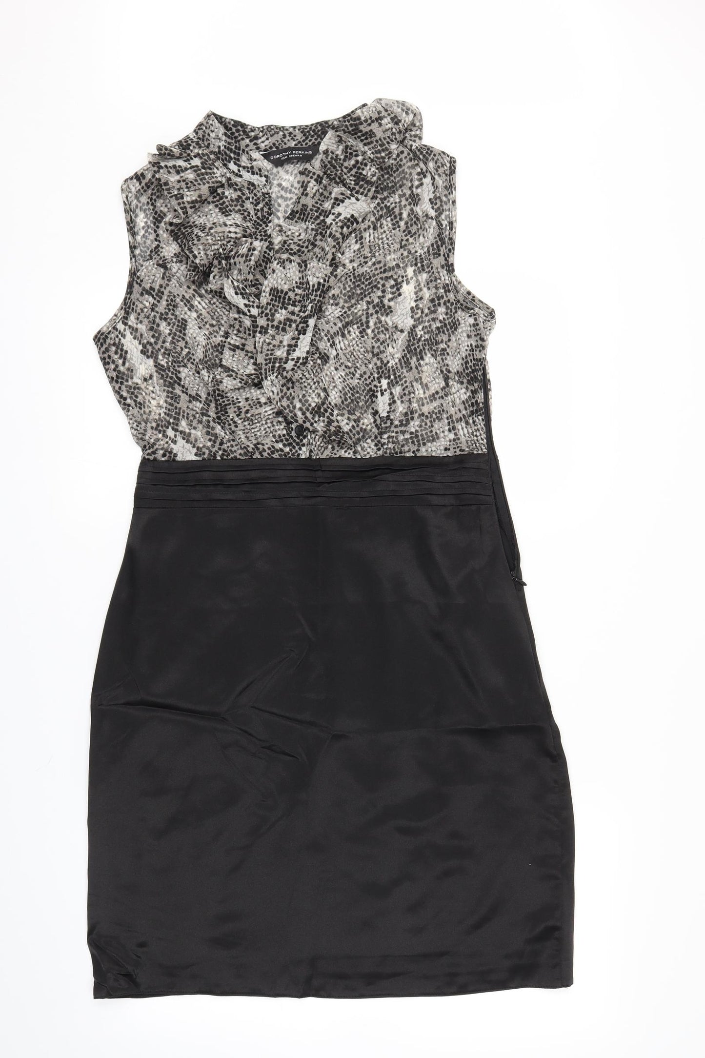 Dorothy Perkins Womens Black Animal Print  Fit & Flare  Size 12
