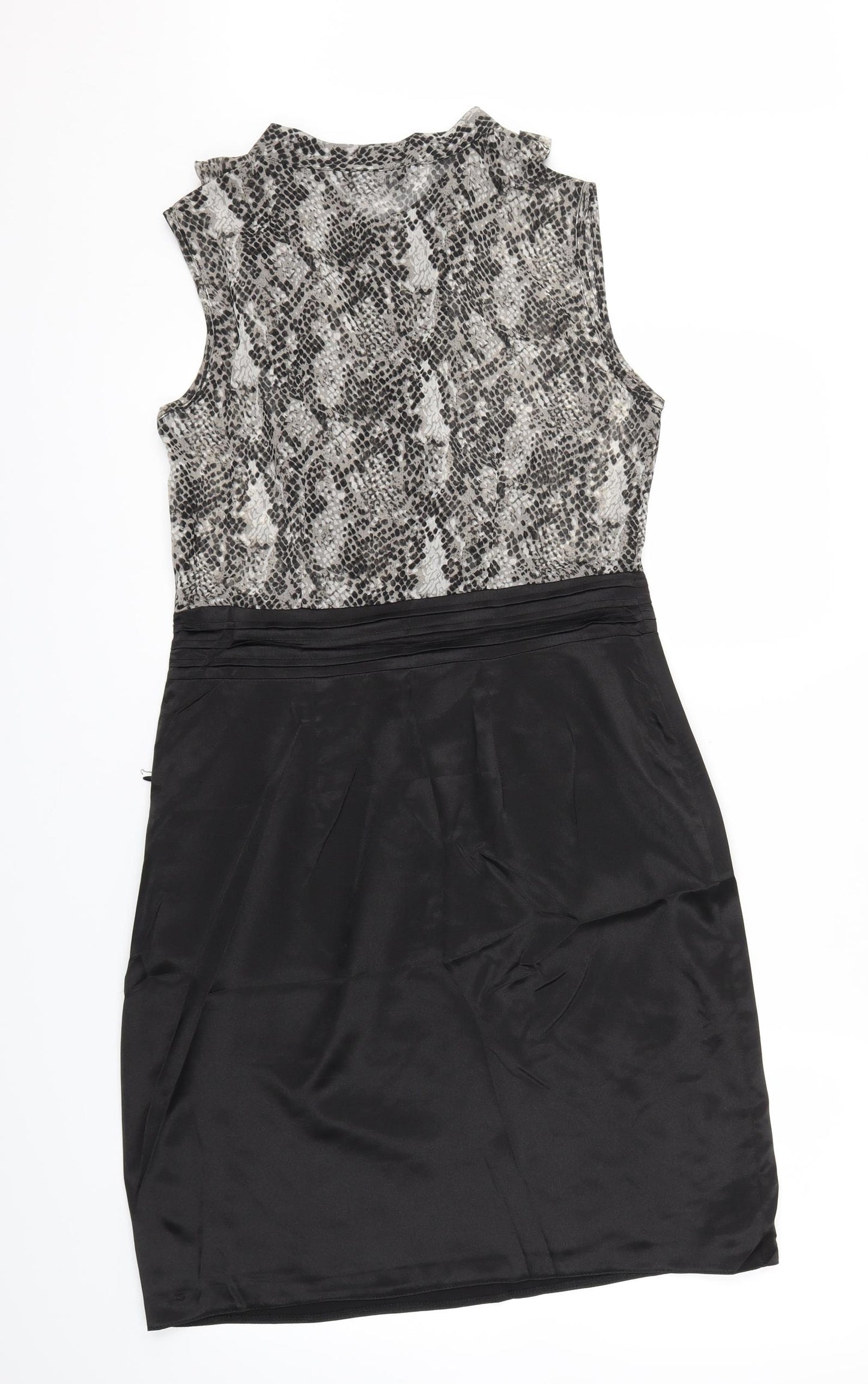 Dorothy Perkins Womens Black Animal Print  Fit & Flare  Size 12