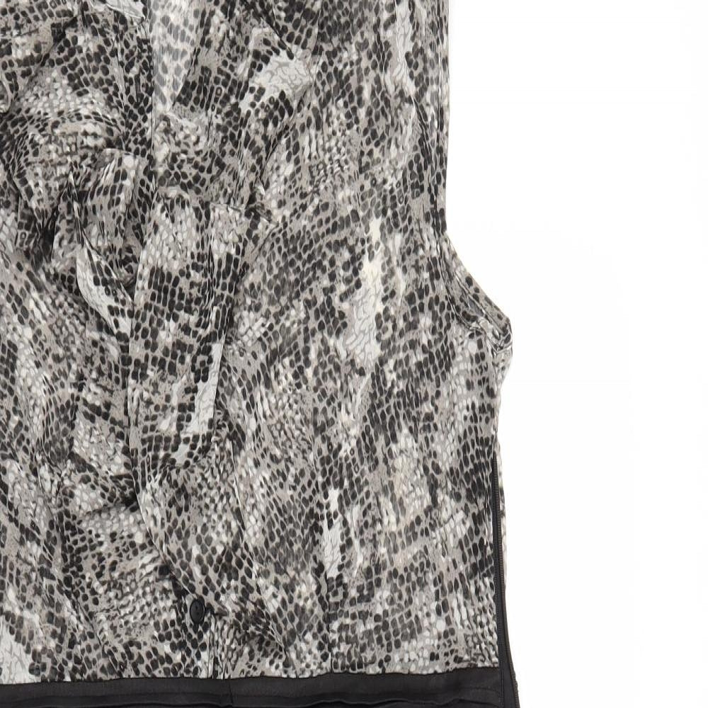Dorothy Perkins Womens Black Animal Print  Fit & Flare  Size 12