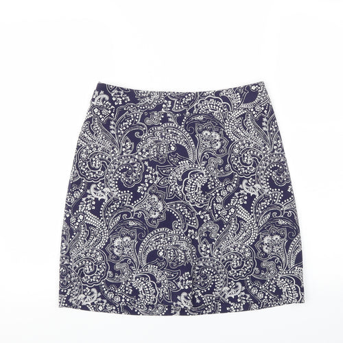 New Look Womens Blue Floral  A-Line Skirt Size 8