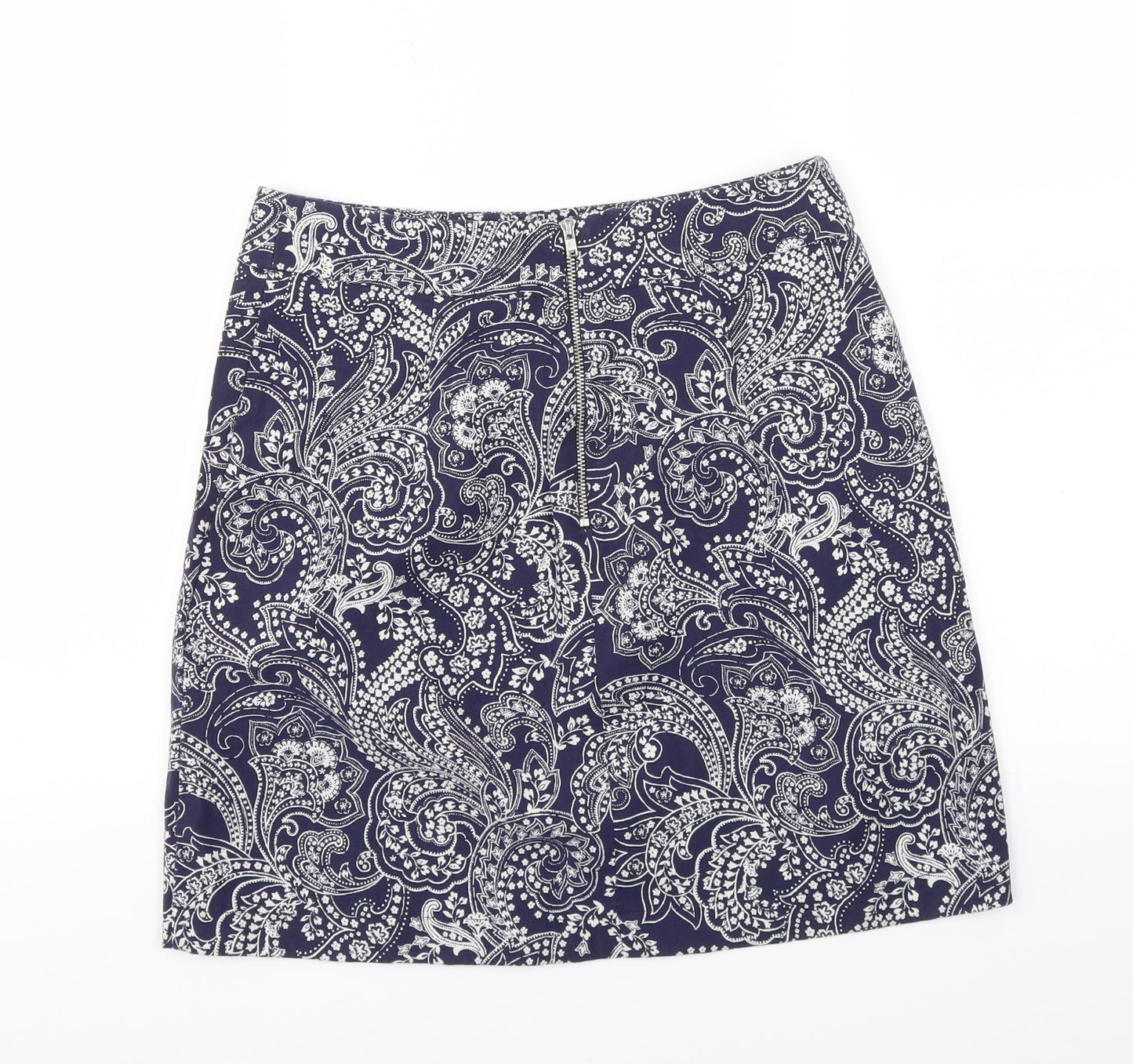 New Look Womens Blue Floral  A-Line Skirt Size 8